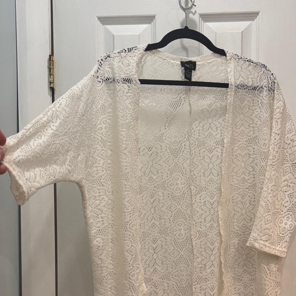 Rue21 Cream Lace Swim Cover-Up